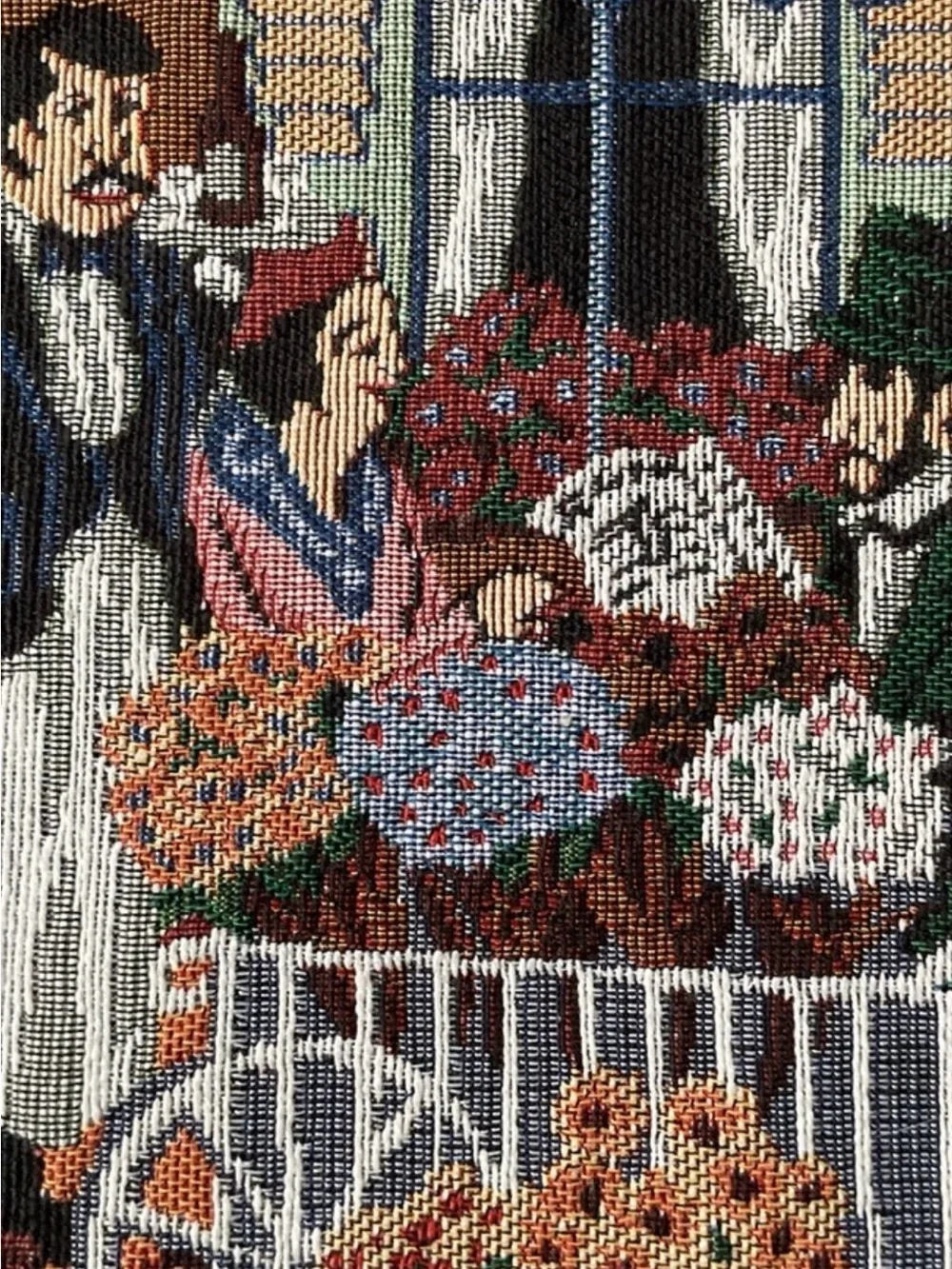 French Café Paris Market Woven Tapestry Table Runner 72”
